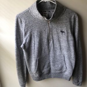 Pink Victoria’s Secret gray half zip size medium